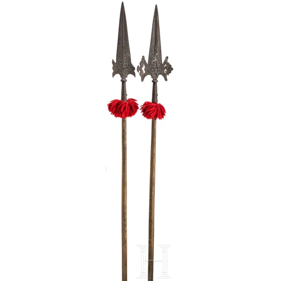 Two German cast iron spontoons, ca. 1860