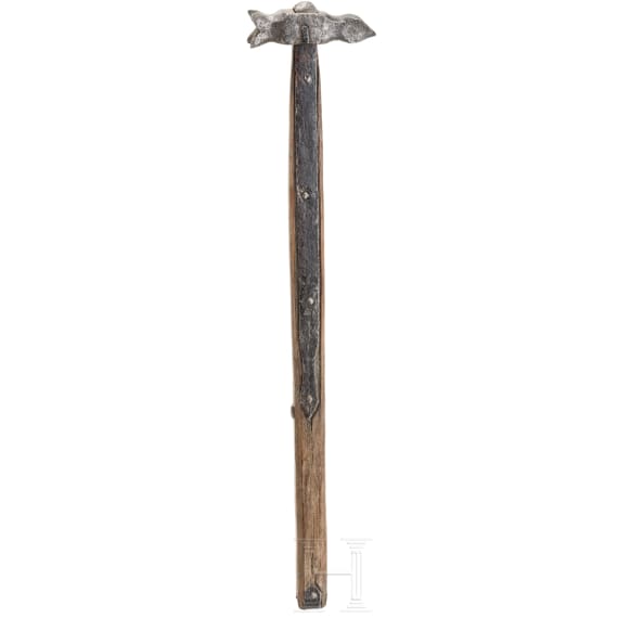 A late gothic warhammer in the style of the 15th century, modern replica