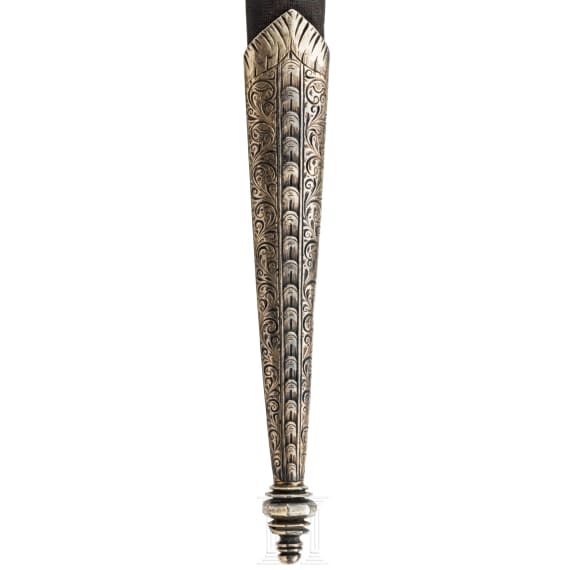 A fine silver mounted left-hand dagger in the Saxon style of ca. 1600, Anton Konrad, um 1920/30