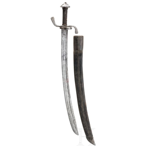 A Styrian campaign sword (dussack) with cartridge scabbard, circa 1580