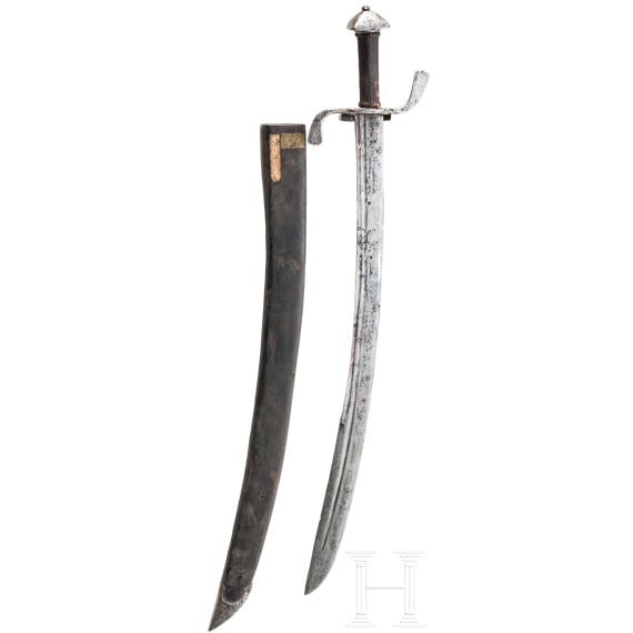 A Styrian campaign sword (dussack) with cartridge scabbard, circa 1580