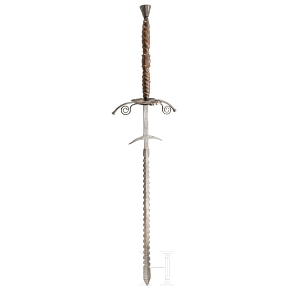 An Austrian or Swiss two-handed sword (flamberge), circa 1580