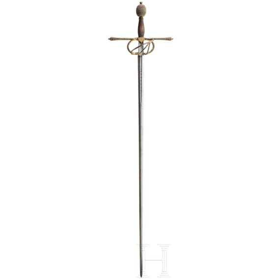 A fine Italian rapier with chiselled and gilt guard, probably Milan, circa 1580/90