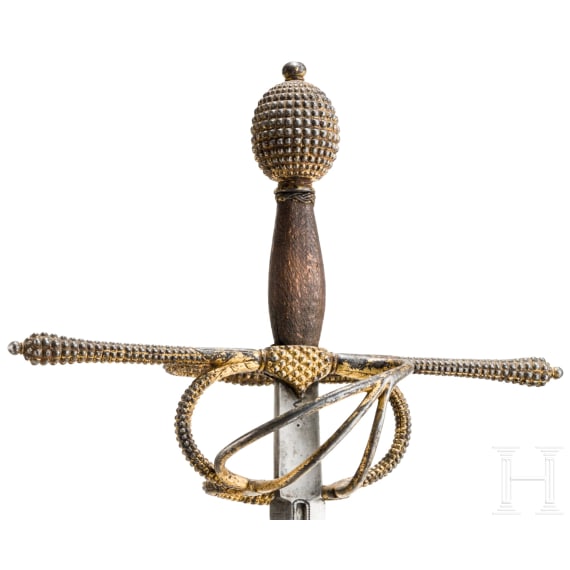 A fine Italian rapier with chiselled and gilt guard, probably Milan, circa 1580/90