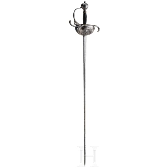 Rapier vom Pappenheimer Typus mit niedrigem Korbgef&auml;&szlig;, Solingen, um 1620
