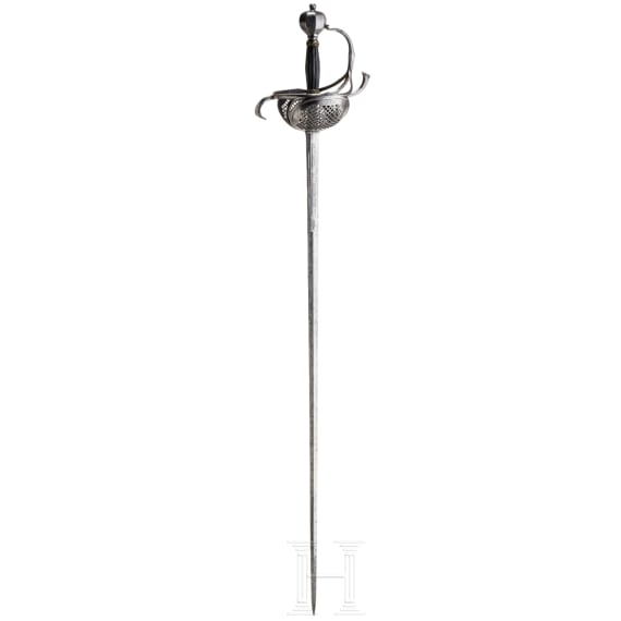 Rapier vom Pappenheimer Typus mit niedrigem Korbgef&auml;&szlig;, Solingen, um 1620