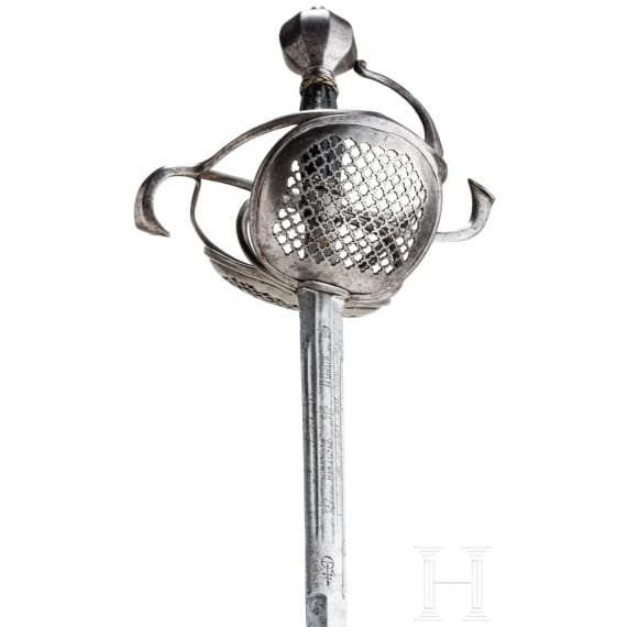 Rapier vom Pappenheimer Typus mit niedrigem Korbgef&auml;&szlig;, Solingen, um 1620