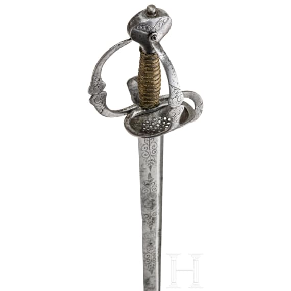 Felddegen mit ge&auml;tzter Klinge, Solingen, um 1630