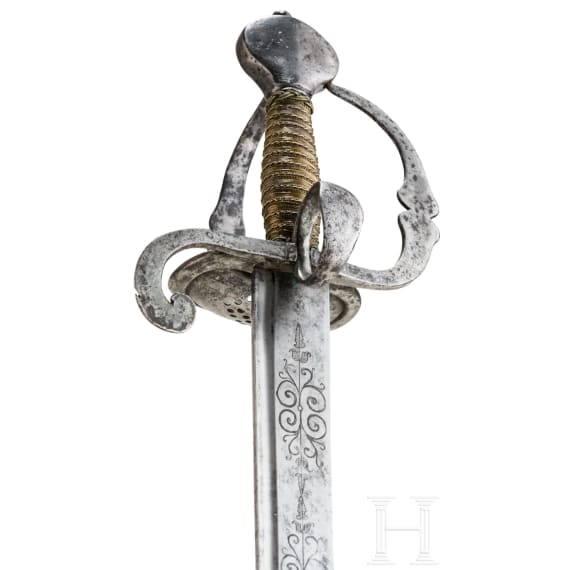 Felddegen mit ge&auml;tzter Klinge, Solingen, um 1630
