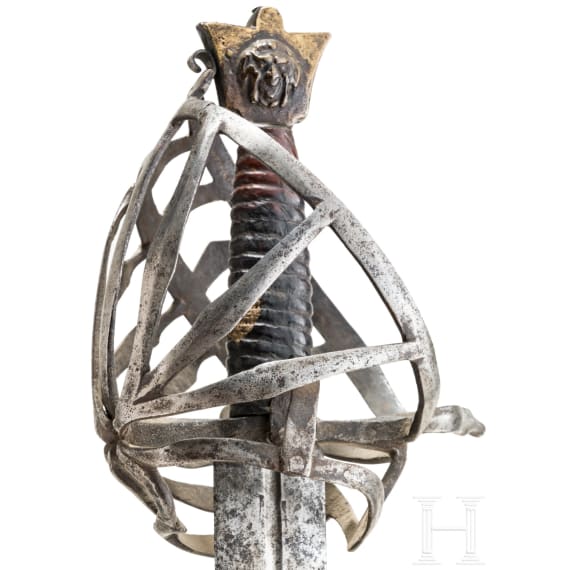 Gitterkorb-Schiavona mit Scheide, Venetien, 1. H&auml;lfte 17. Jhdt.