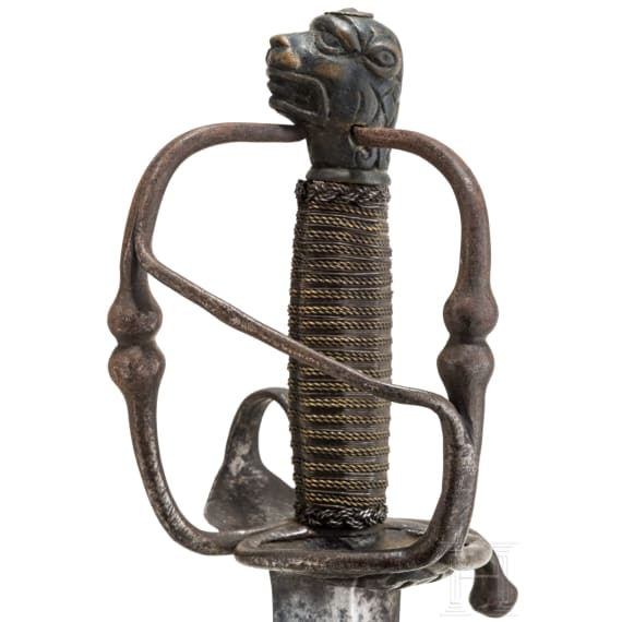 Felds&auml;bel mit L&ouml;wenkopfknauf, S&uuml;ddeutschland oder Schweiz, um 1650