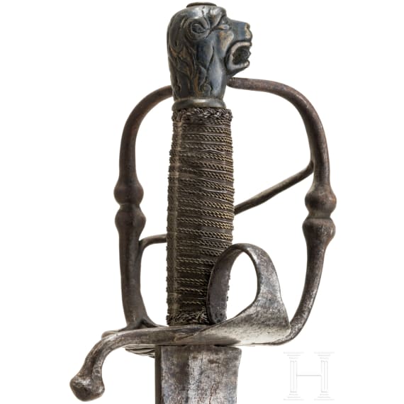 Felds&auml;bel mit L&ouml;wenkopfknauf, S&uuml;ddeutschland oder Schweiz, um 1650