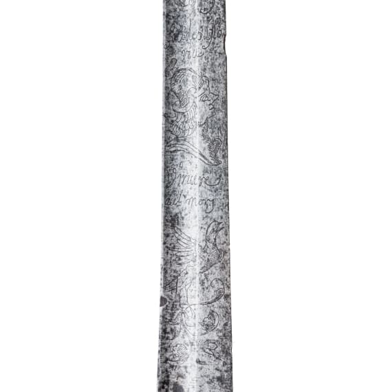 Felds&auml;bel mit ge&auml;tzter Klinge, deutsch, Mitte 17. Jhdt.