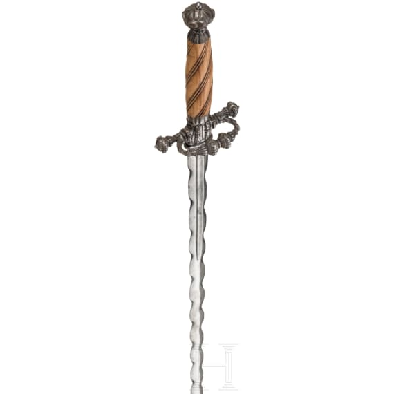 Stadtschwert mit geflammter Klinge, s&uuml;ddeutsch, um 1670