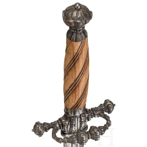 Stadtschwert mit geflammter Klinge, s&uuml;ddeutsch, um 1670