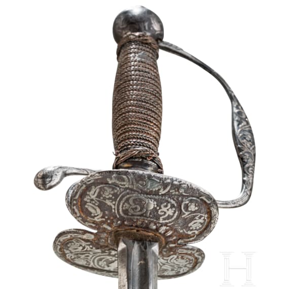 A Flemish small-sword with an older Spanish blade by Tomas Aiala of Toledo, mid 18th century
