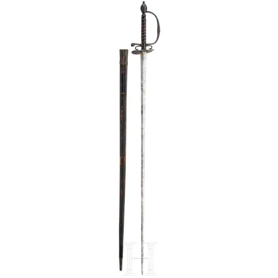 A German smallsword with chiseled hilt, ca. 1760