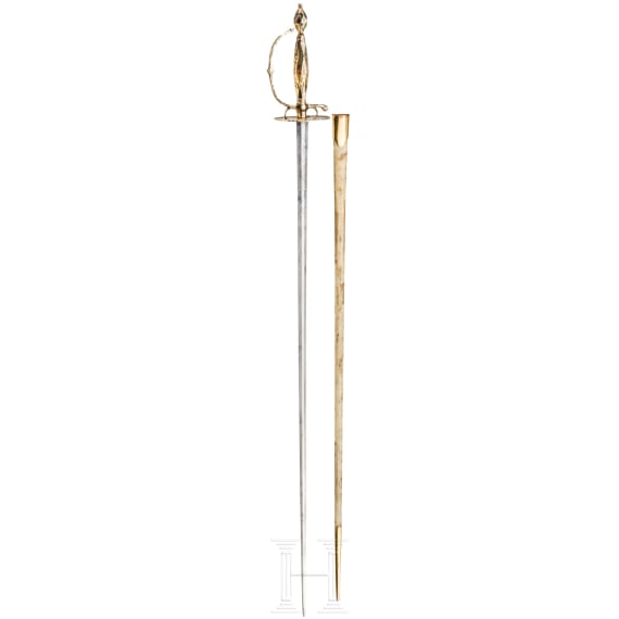 A smallsword with gilded silver mountings, Augsburg, 1779 to 1781