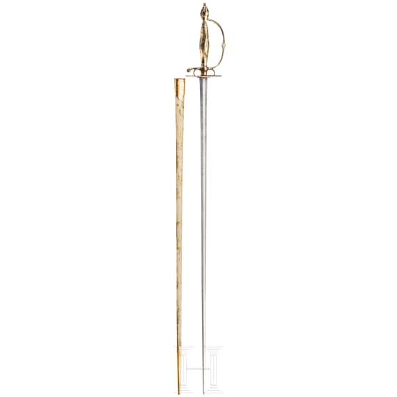 A smallsword with gilded silver mountings, Augsburg, 1779 to 1781