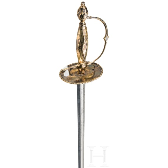 A smallsword with gilded silver mountings, Augsburg, 1779 to 1781