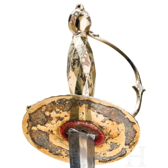 A smallsword with gilded silver mountings, Augsburg, 1779 to 1781
