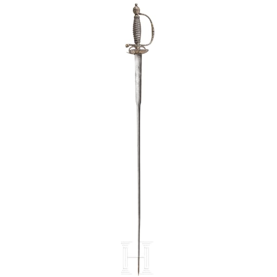 A French smallsword with chiselled and gilt decoration, ca. 1780