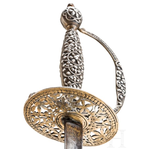 A silver mounted English or French smallsword, ca. 1780/90
