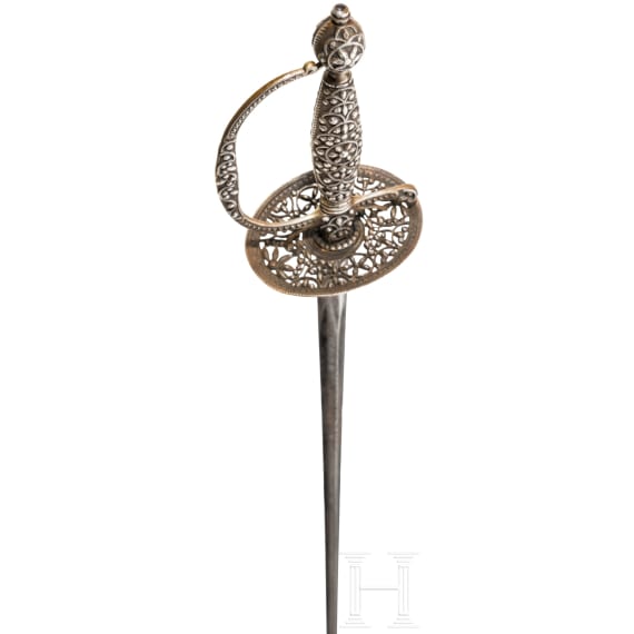 A silver mounted English or French smallsword, ca. 1780/90