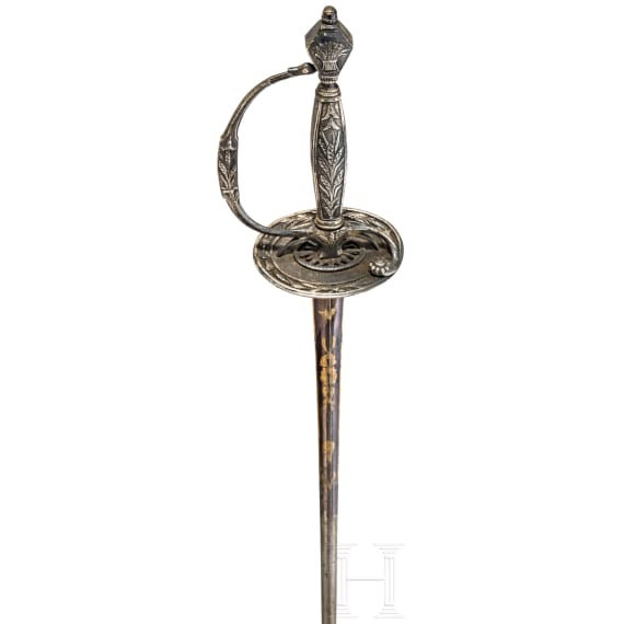 A silver mounted French smallsword, ca. 1790