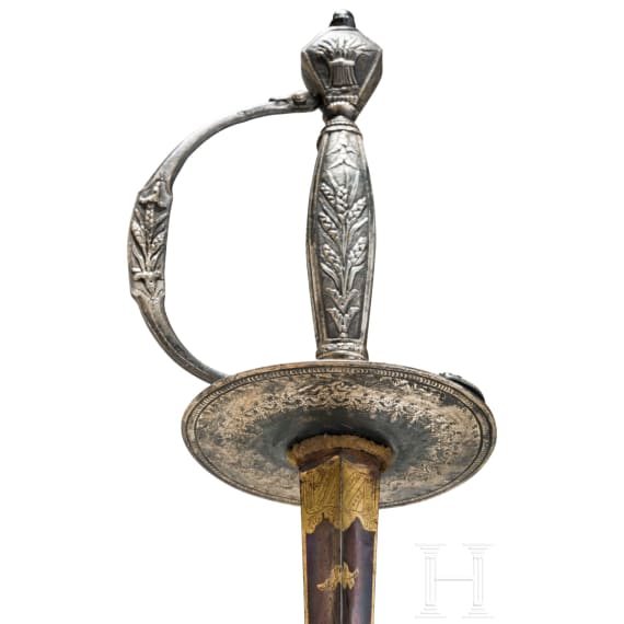 A silver mounted French smallsword, ca. 1790
