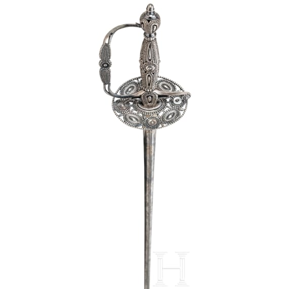 A silver mounted French smallsword, ca. 1800