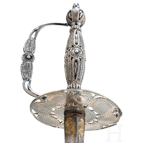 A silver mounted French smallsword, ca. 1800