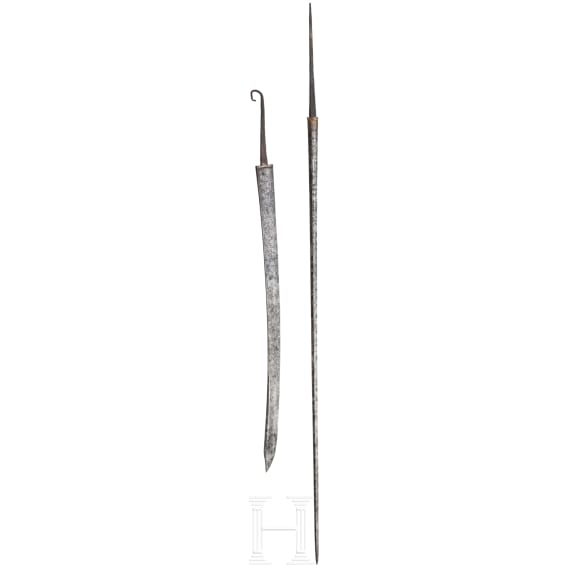 Two German blades for a Small sword and a hunting hanger, mid-18th century