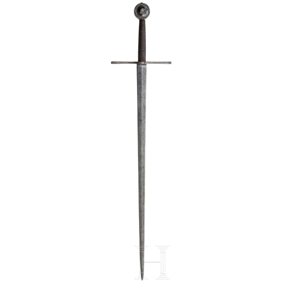 A knightly sword in German 1400s style, Victorian reproduction, ca. 1900