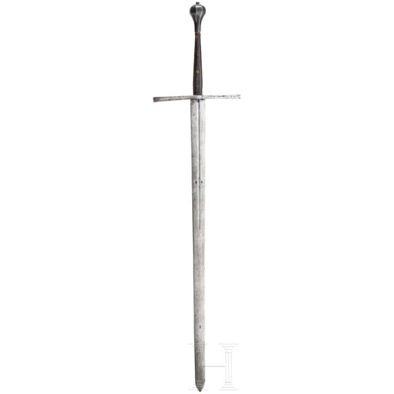 A large Victorian hand-and-a-half sword in the German style of 1460, ca. 1900