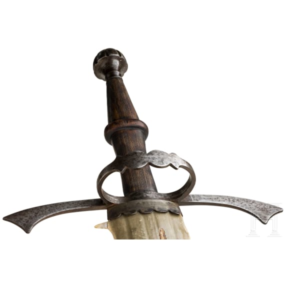 A Victorian German two-handed sword with sawfish blade in Renaissance style, 19th century