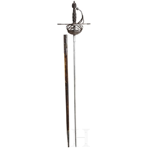 An Italian cup-hilted rapier in the style of mid-17th century, 19th century