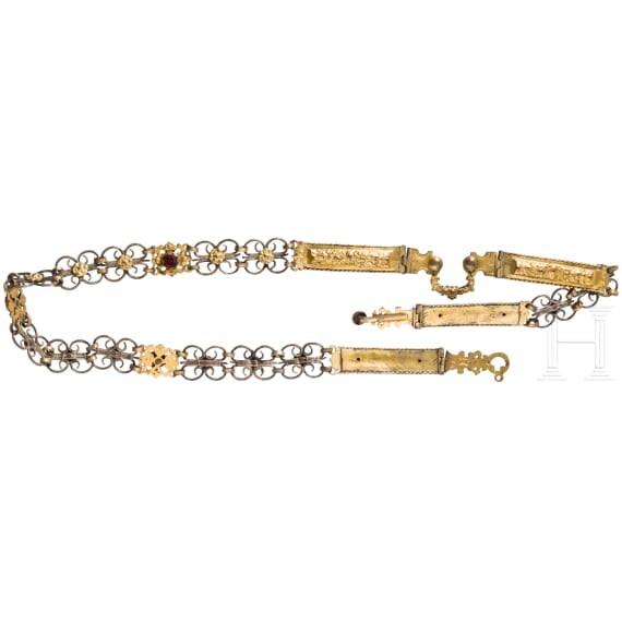 A German gilt sword belt in Renaissance style, 19th century