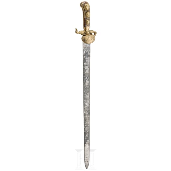 Jagdschwert mit vergoldetem Gef&auml;&szlig;, deutsch, um 1820