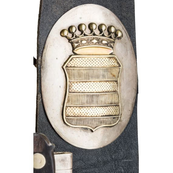 Repr&auml;sentativer langer Hirschf&auml;nger mit Bandelier, deutsch, 19. Jhdt.