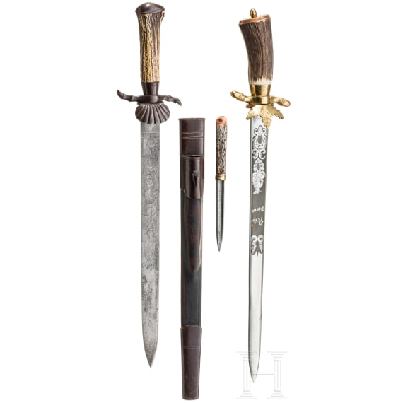 Two hunting hangers, including one by Gustav Laute in Berlin, 19th/20th century