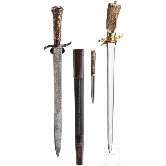 Two hunting hangers, including one by Gustav Laute in Berlin, 19th/20th century