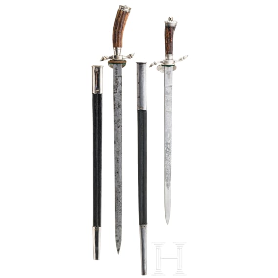 Two hunting hangers by WKC and Eickhorn, Solingen, 20th century