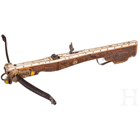 Reich verzierte Armbrust, Historismus, wohl Sachsen, 19. Jhdt.