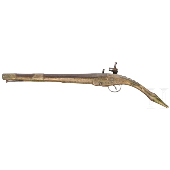 A "Rat tail" Miquelet-flintlock pistol, Albania, circa 1850