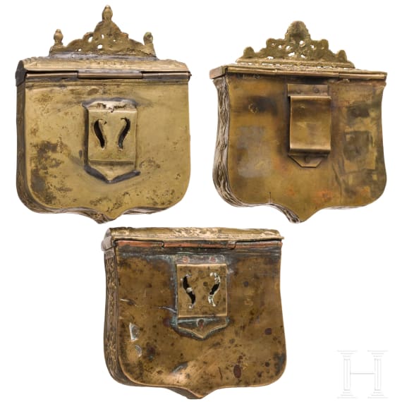 Three cartridge boxes from the Balkans, 19th century
