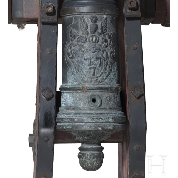 Modellkanone mit Lafette, deutsch, 17. Jhdt.