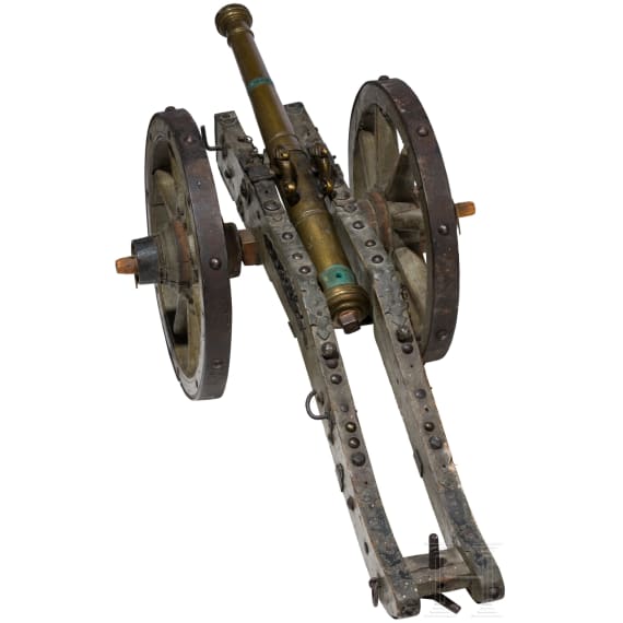 Modellkanone mit Bronzerohr, s&uuml;ddeutsch, um 1700
