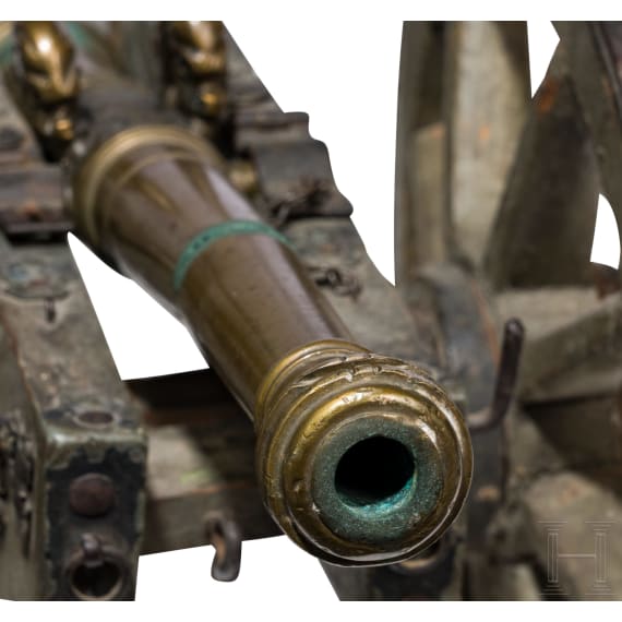 Modellkanone mit Bronzerohr, s&uuml;ddeutsch, um 1700