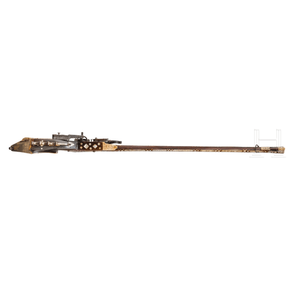 A Silesian wheellock rifle (tschinke) with Ottoman Damascus barrel, circa 1620